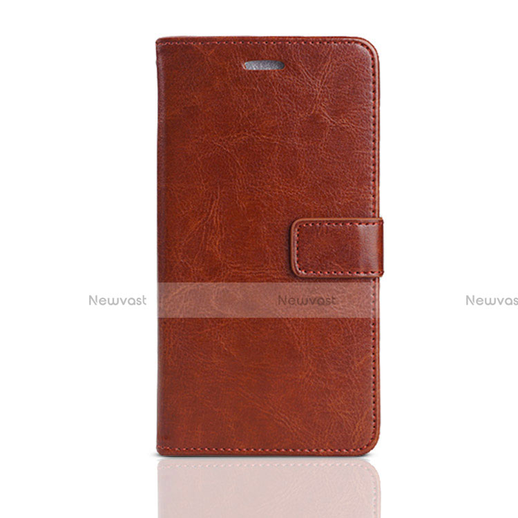Leather Case Stands Flip Holder Cover for Huawei Enjoy 8e Lite Brown
