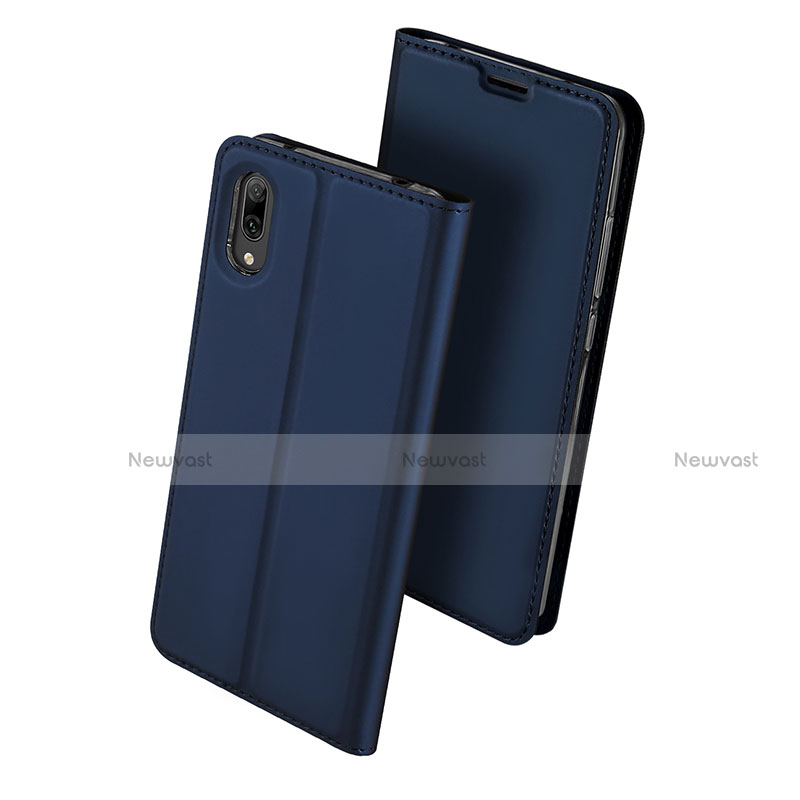 Leather Case Stands Flip Holder Cover for Huawei Enjoy 9 Blue