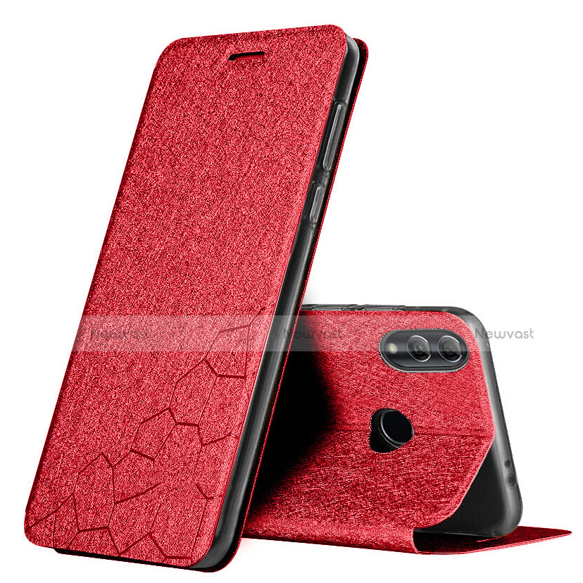 Leather Case Stands Flip Holder Cover for Huawei Honor 10 Lite Red