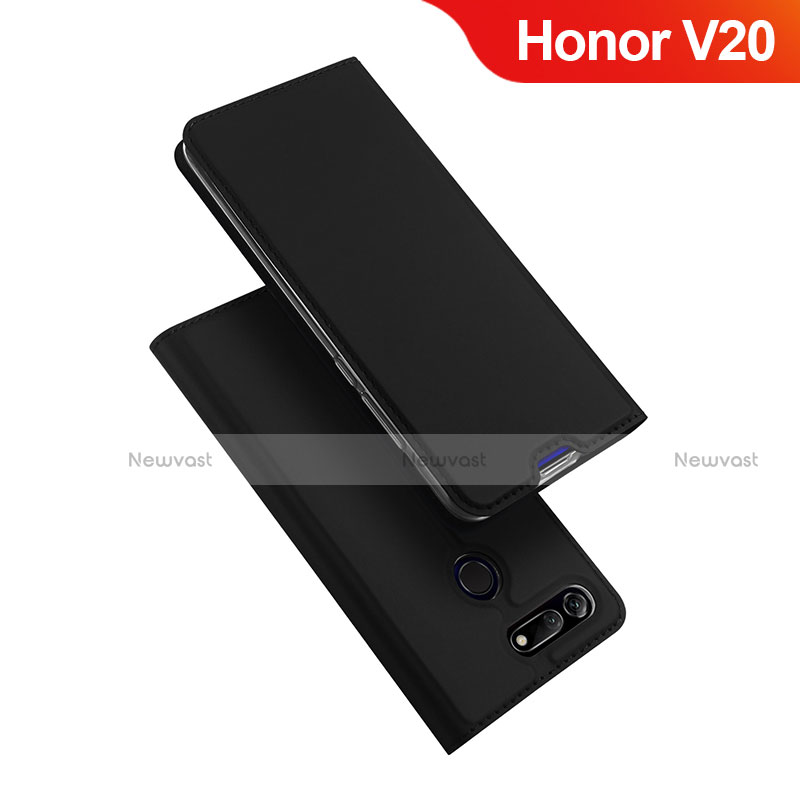 Leather Case Stands Flip Holder Cover for Huawei Honor View 20 Black