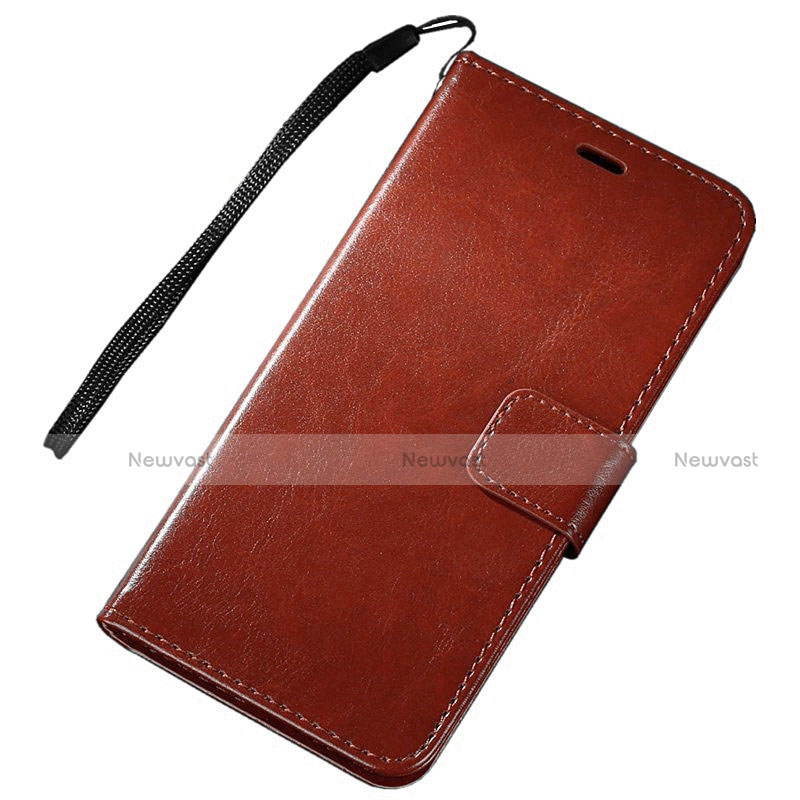 Leather Case Stands Flip Holder Cover for Huawei Nova Lite 3 Brown