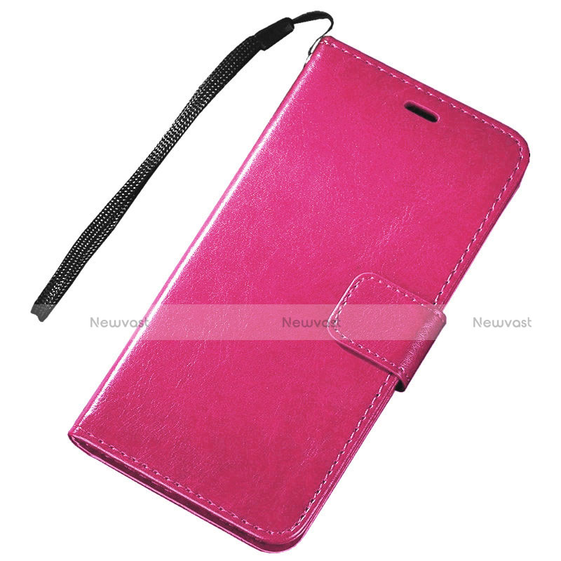 Leather Case Stands Flip Holder Cover for Huawei Nova Lite 3 Hot Pink