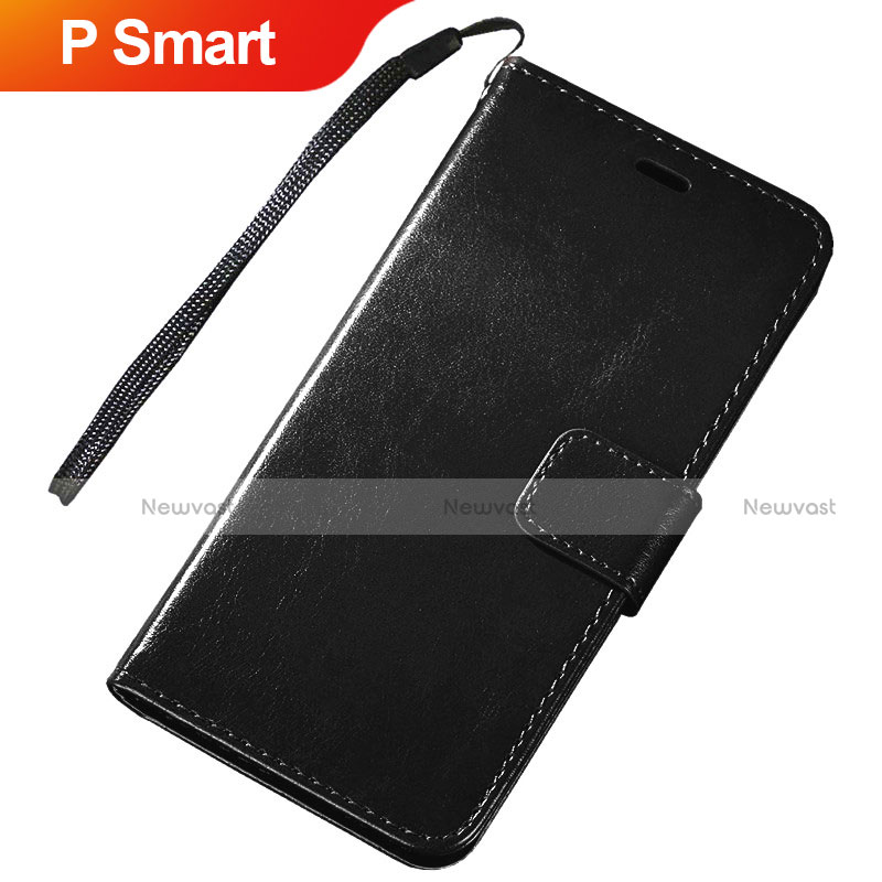 Leather Case Stands Flip Holder Cover for Huawei P Smart (2019) Black