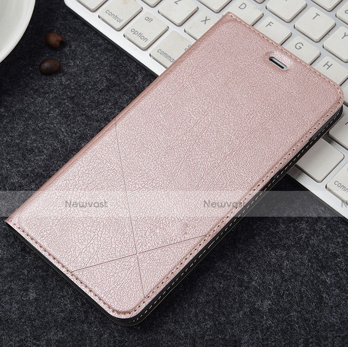 Leather Case Stands Flip Holder Cover for Oppo A3 Rose Gold