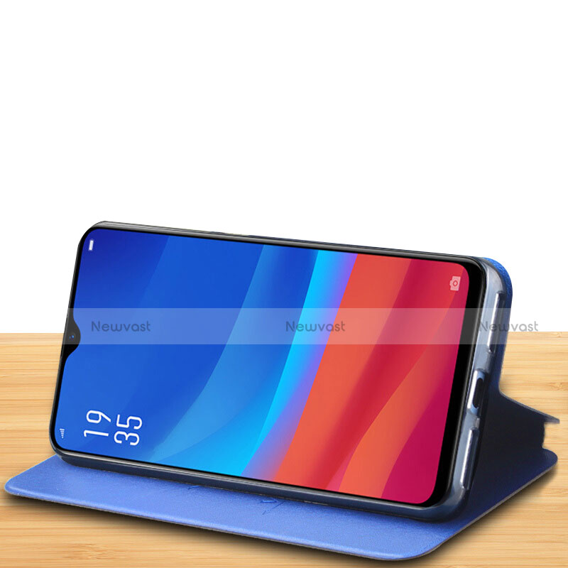 Leather Case Stands Flip Holder Cover for Oppo A7