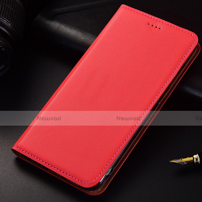 Leather Case Stands Flip Holder Cover for Samsung Galaxy A6s Red