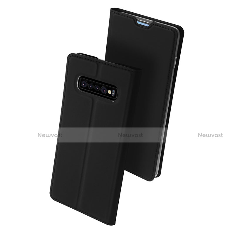 Leather Case Stands Flip Holder Cover for Samsung Galaxy S10 Plus Black