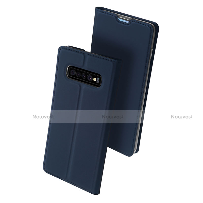 Leather Case Stands Flip Holder Cover for Samsung Galaxy S10 Plus Blue