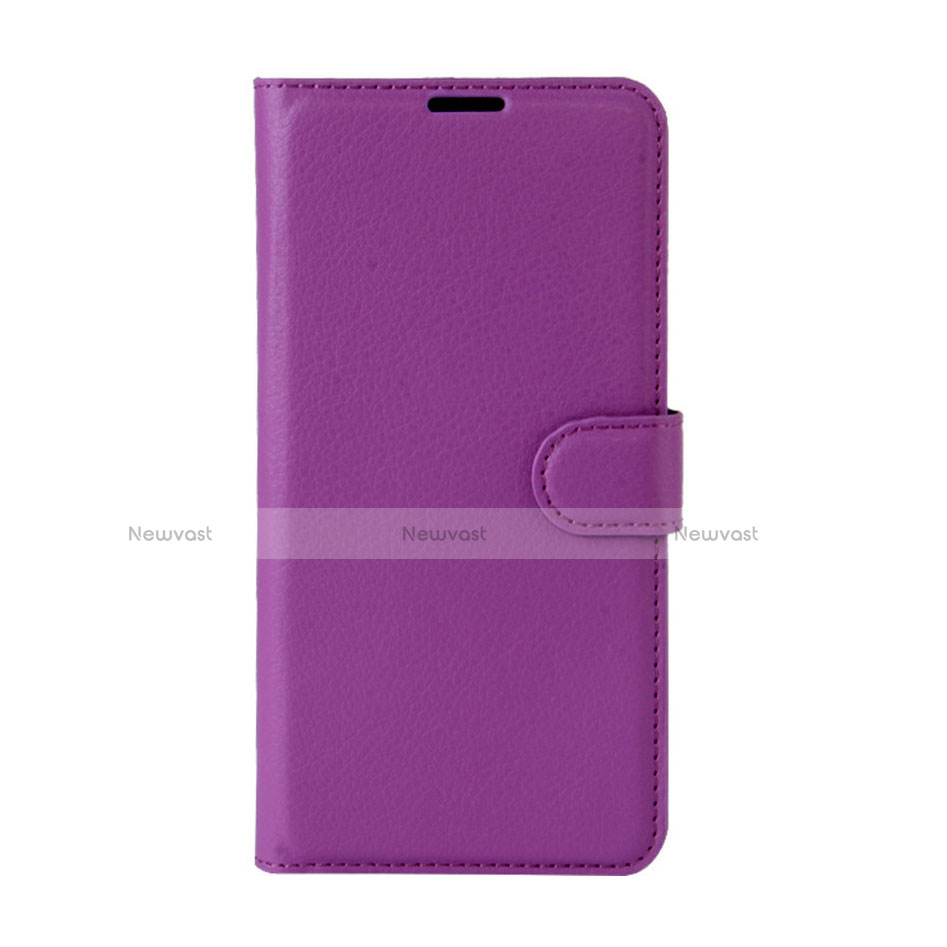 Leather Case Stands Flip Holder Cover for Wiko Wim Lite 4G Purple