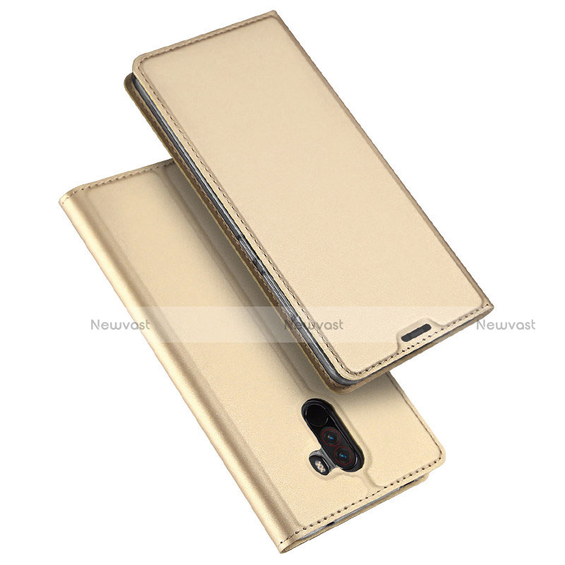 Leather Case Stands Flip Holder Cover for Xiaomi Pocophone F1 Gold