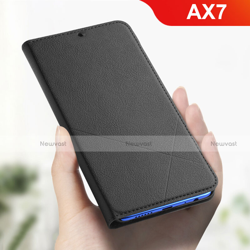 Leather Case Stands Flip Holder Cover L01 for Oppo AX7 Black