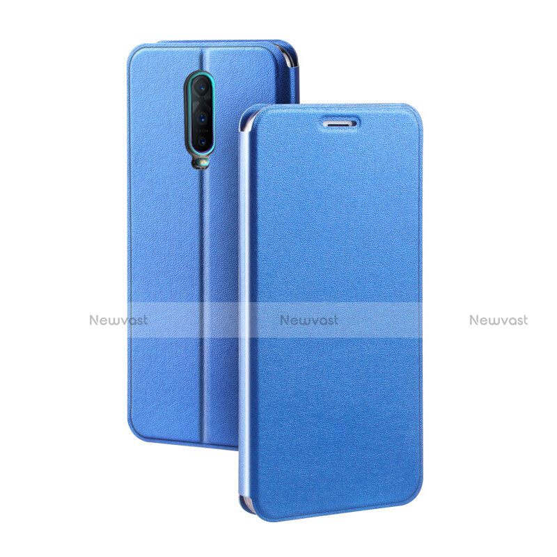 Leather Case Stands Flip Holder Cover L01 for Oppo R17 Pro Blue