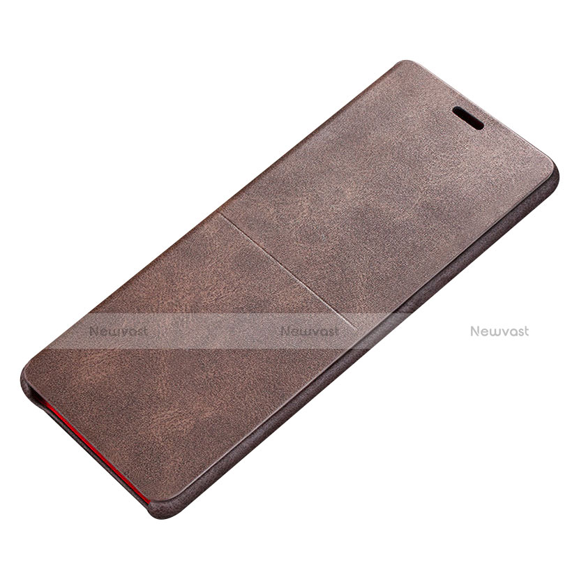 Leather Case Stands Flip Holder Cover L02 for Samsung Galaxy Note 8 Duos N950F Brown