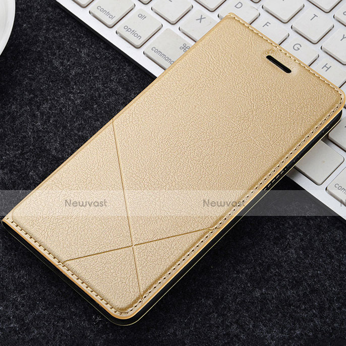 Leather Case Stands Flip Holder Cover L04 for OnePlus 5T A5010 Gold