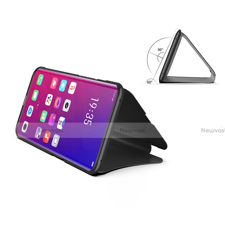 Leather Case Stands Flip Holder Mirror Cover for Oppo Find X