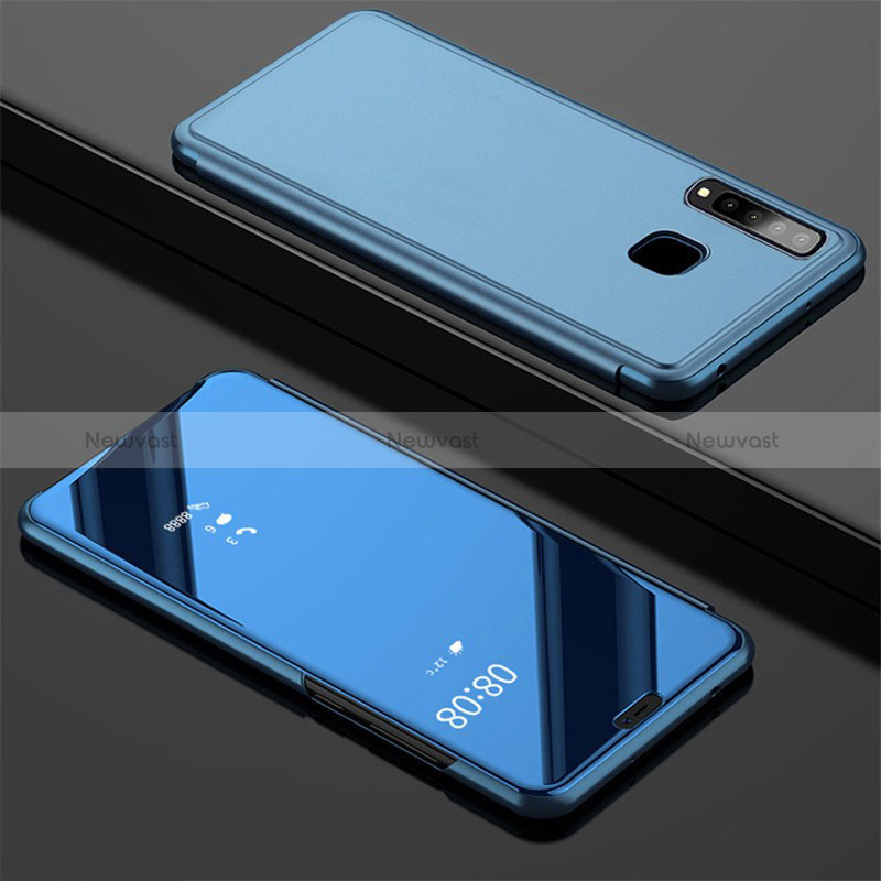 Leather Case Stands Flip Holder Mirror Cover for Samsung Galaxy A9 (2018) A920