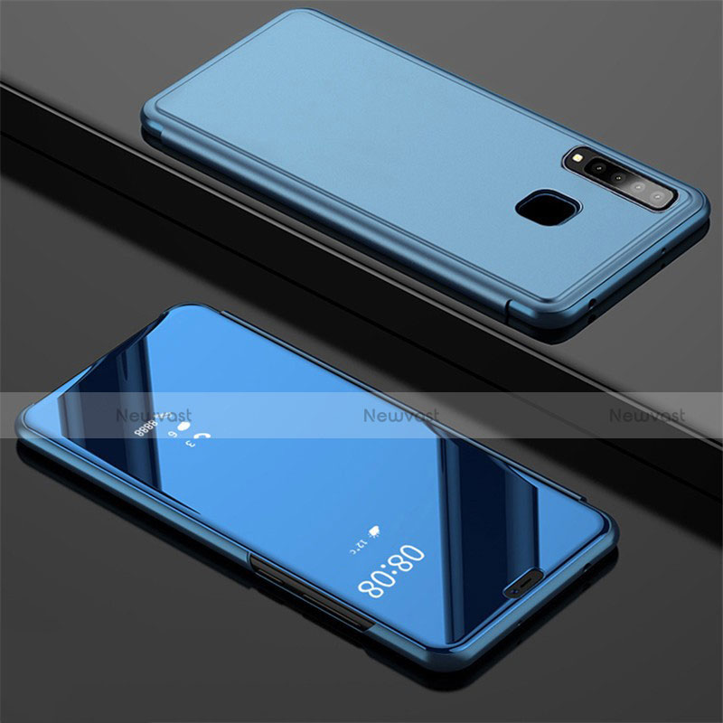 Leather Case Stands Flip Holder Mirror Cover for Samsung Galaxy A9s