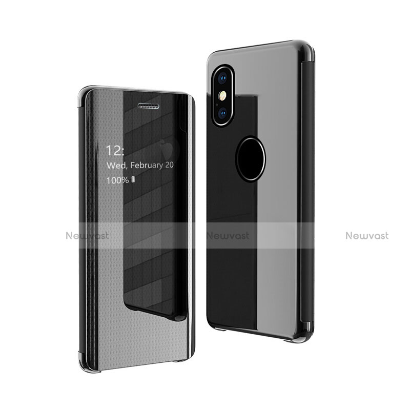 Leather Case Stands Flip Mirror Cover Holder for Apple iPhone X