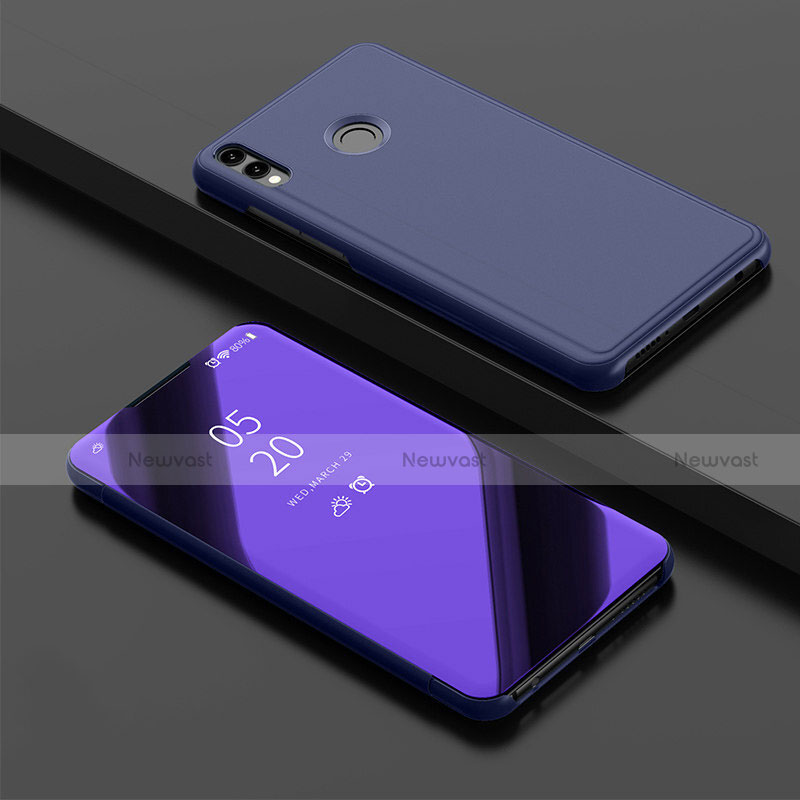 Leather Case Stands Flip Mirror Cover Holder for Huawei Enjoy 9 Plus Purple
