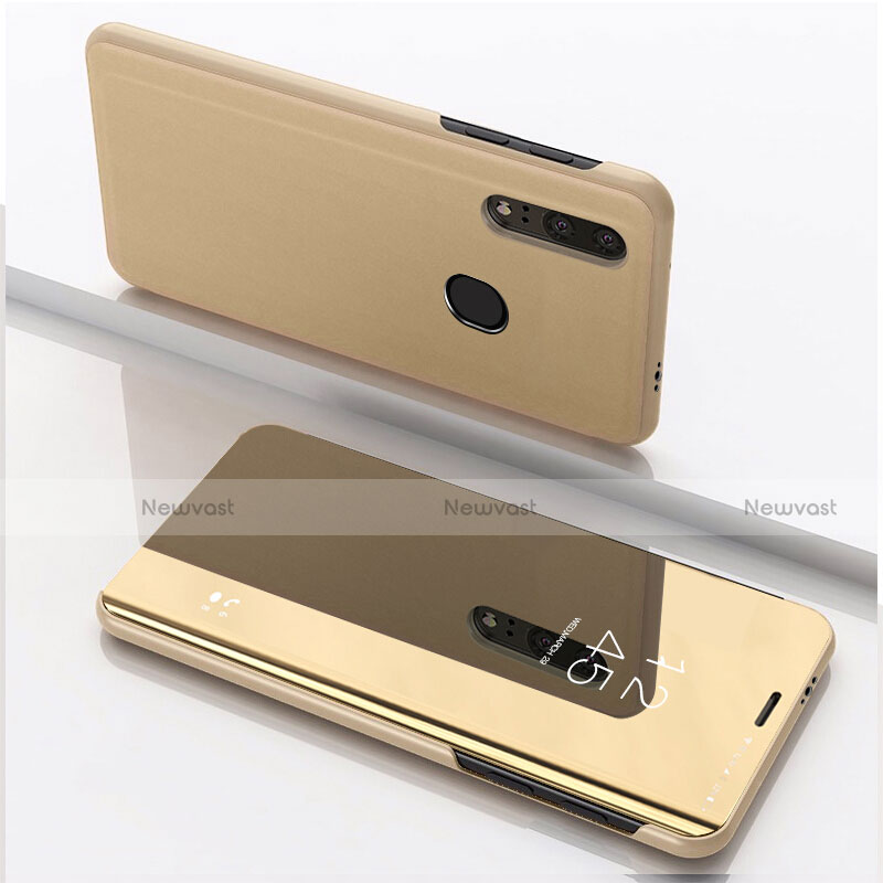 Leather Case Stands Flip Mirror Cover Holder for Huawei Enjoy 9s Gold