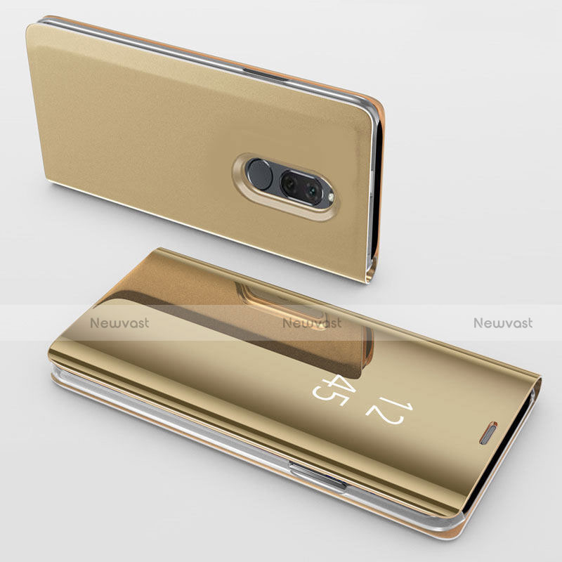 Leather Case Stands Flip Mirror Cover Holder for Huawei G10 Gold