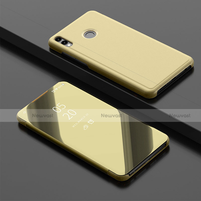 Leather Case Stands Flip Mirror Cover Holder for Huawei Honor 10 Lite Gold