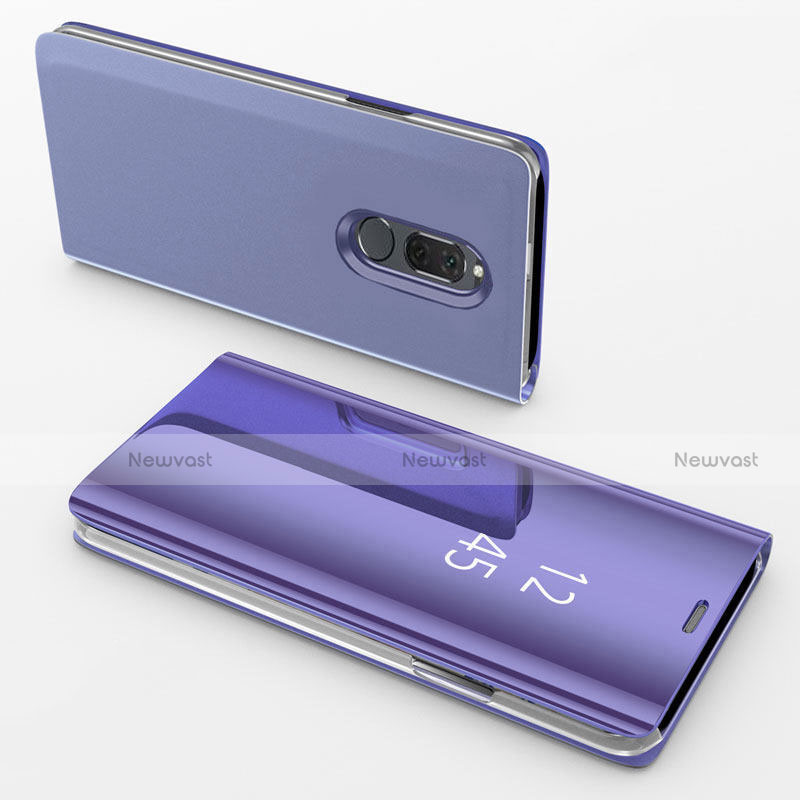 Leather Case Stands Flip Mirror Cover Holder for Huawei Mate 10 Lite Purple