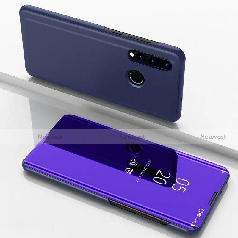 Leather Case Stands Flip Mirror Cover Holder for Huawei P30 Lite New Edition Purple