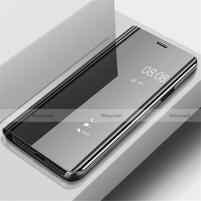 Leather Case Stands Flip Mirror Cover Holder for OnePlus 7 Pro Black