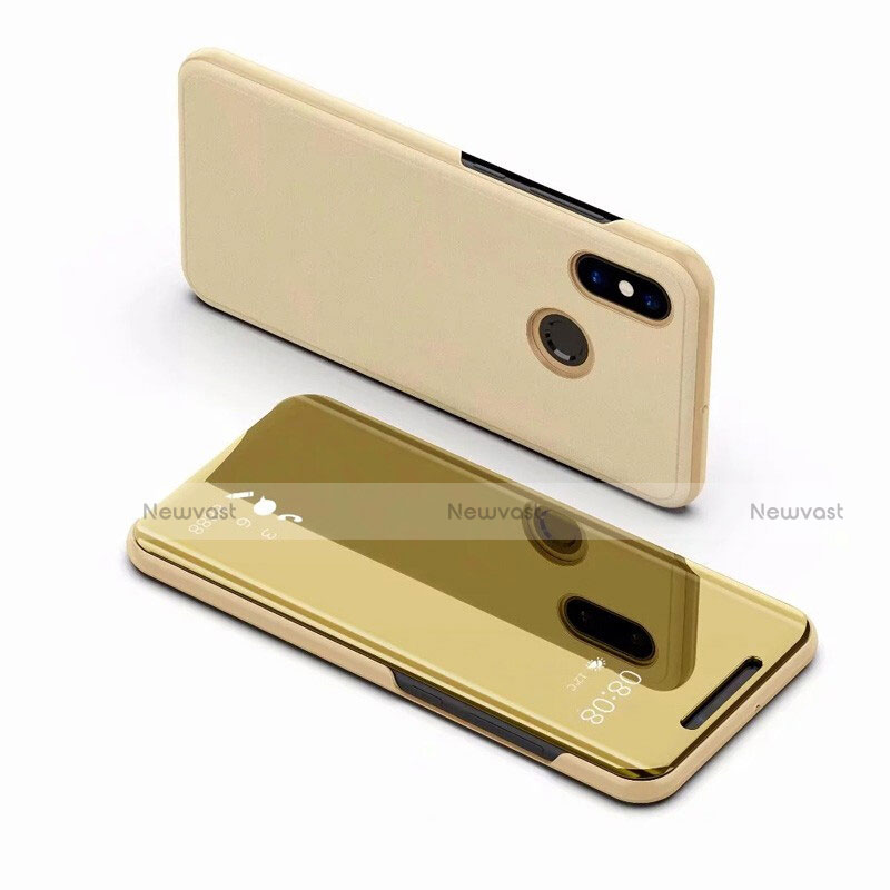 Leather Case Stands Flip Mirror Cover Holder for Xiaomi Mi 8 Gold
