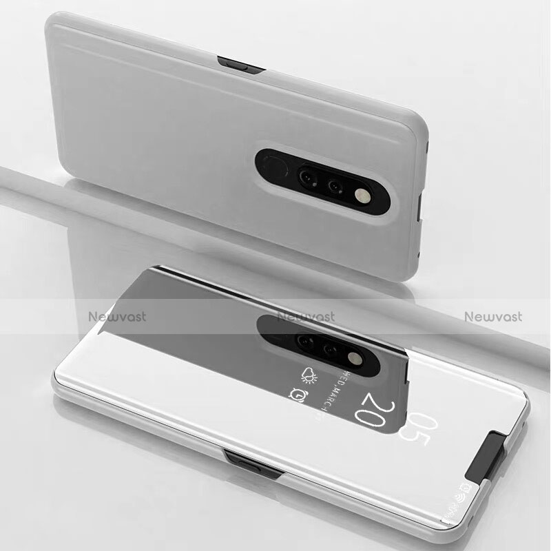 Leather Case Stands Flip Mirror Cover Holder for Xiaomi Mi 9T Pro White