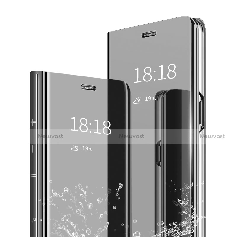 Leather Case Stands Flip Mirror Cover Holder for Xiaomi Mi A3 Lite Black