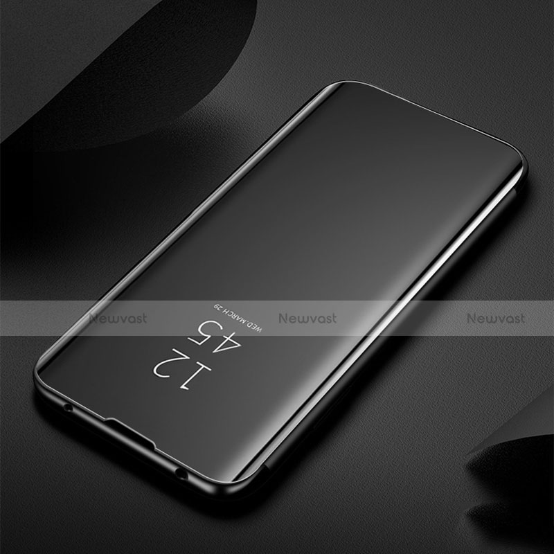 Leather Case Stands Flip Mirror Cover Holder for Xiaomi Redmi Note 8 Black