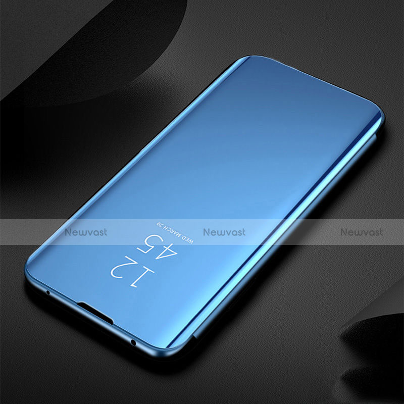 Leather Case Stands Flip Mirror Cover Holder for Xiaomi Redmi Note 8T Blue