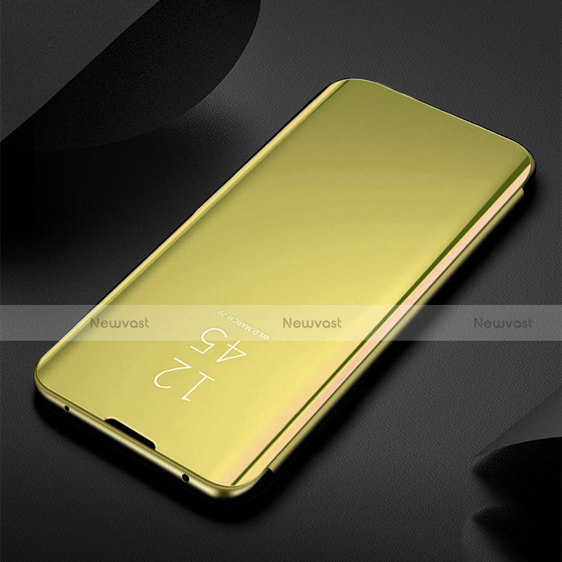 Leather Case Stands Flip Mirror Cover Holder for Xiaomi Redmi Note 8T Gold