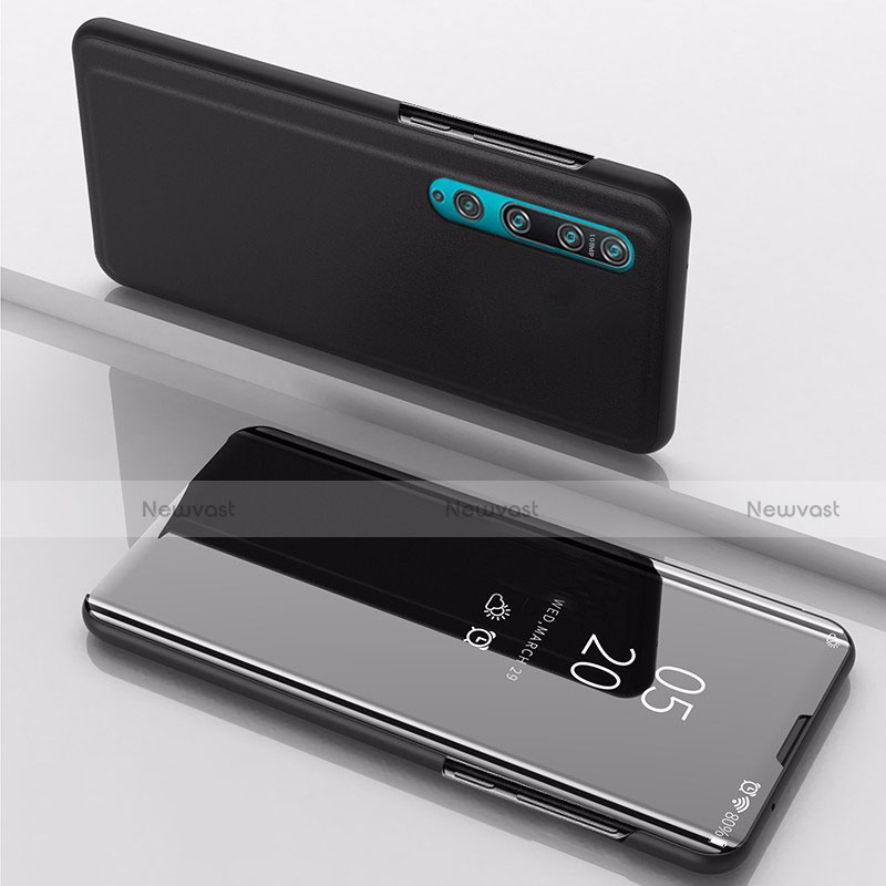 Leather Case Stands Flip Mirror Cover Holder L04 for Xiaomi Mi 10 Black