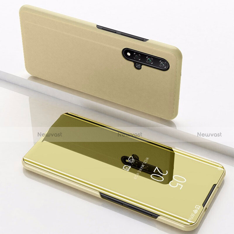 Leather Case Stands Flip Mirror Cover Holder M01 for Huawei Honor 20 Gold