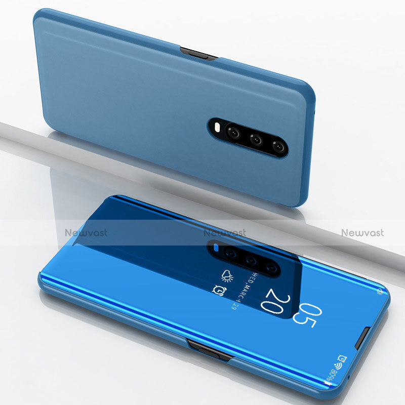 Leather Case Stands Flip Mirror Cover Holder M02 for Oppo R17 Pro Blue