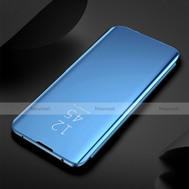 Leather Case Stands Flip Mirror Cover Holder M03 for Samsung Galaxy S20 5G Blue