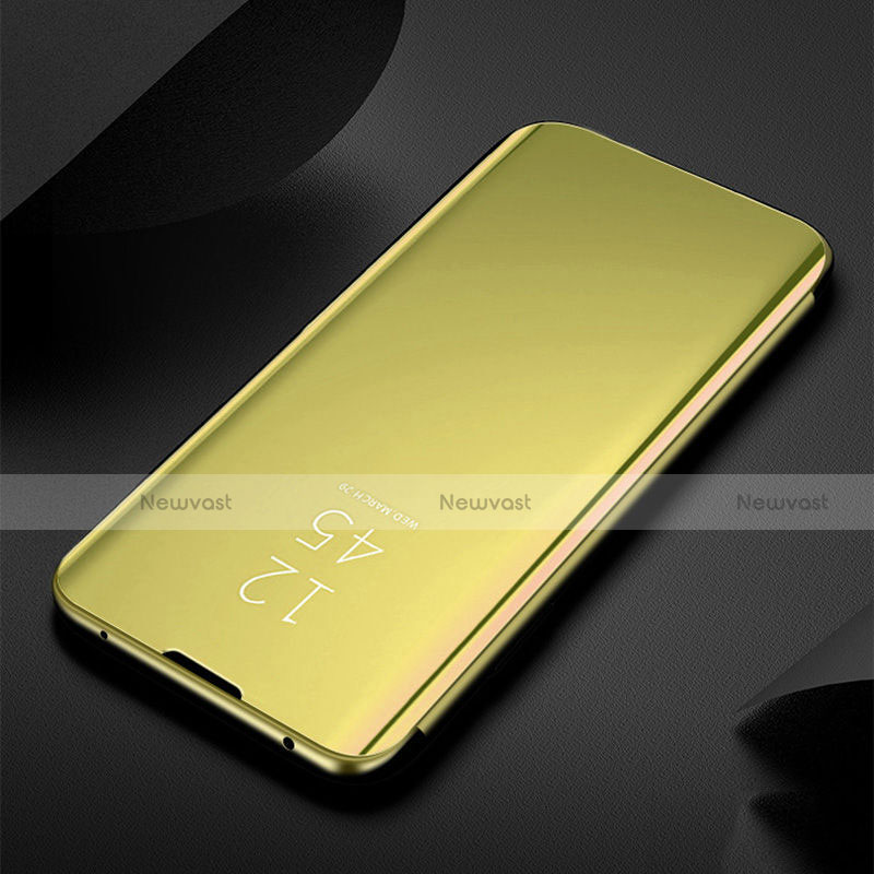Leather Case Stands Flip Mirror Cover Holder M03 for Samsung Galaxy S20 Plus Gold