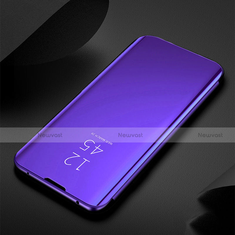 Leather Case Stands Flip Mirror Cover Holder M03 for Samsung Galaxy S20 Ultra 5G Purple