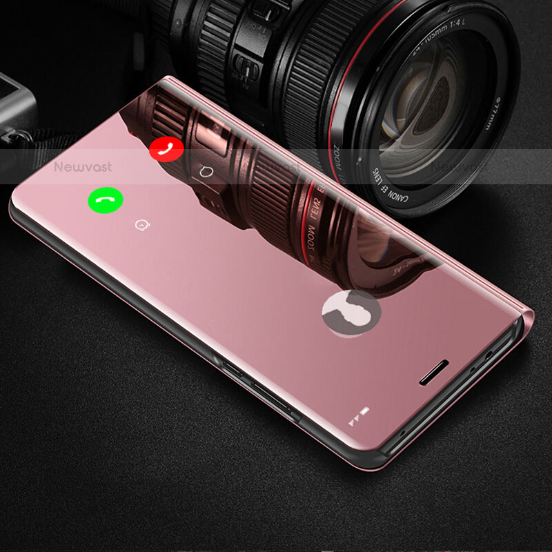 Leather Case Stands Flip Mirror Cover Holder M03 for Xiaomi Mi 11 5G Rose Gold