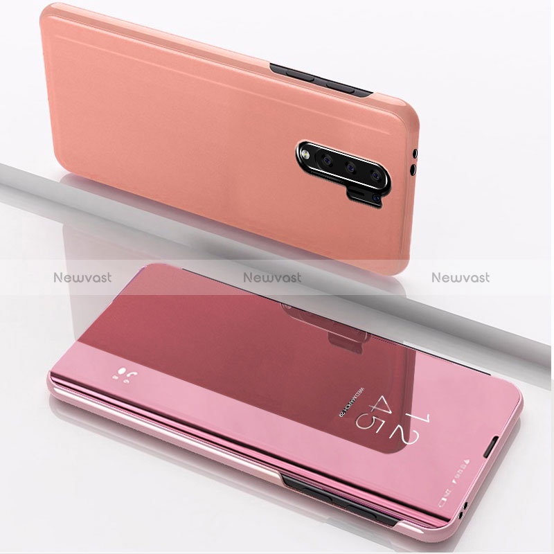 Leather Case Stands Flip Mirror Cover Holder QH1 for Xiaomi Redmi 9 Rose Gold