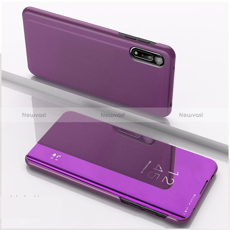 Leather Case Stands Flip Mirror Cover Holder QH1 for Xiaomi Redmi 9AT Clove Purple