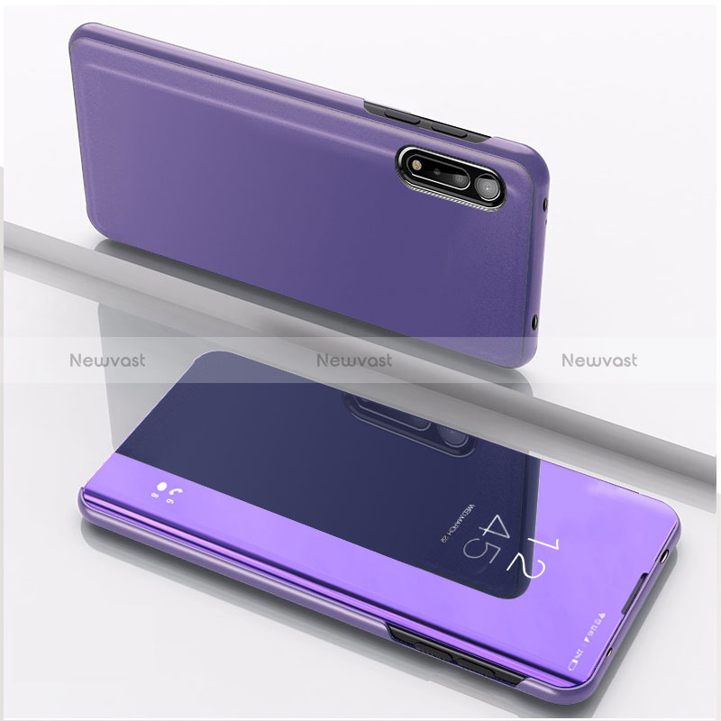 Leather Case Stands Flip Mirror Cover Holder QH1 for Xiaomi Redmi 9AT Purple