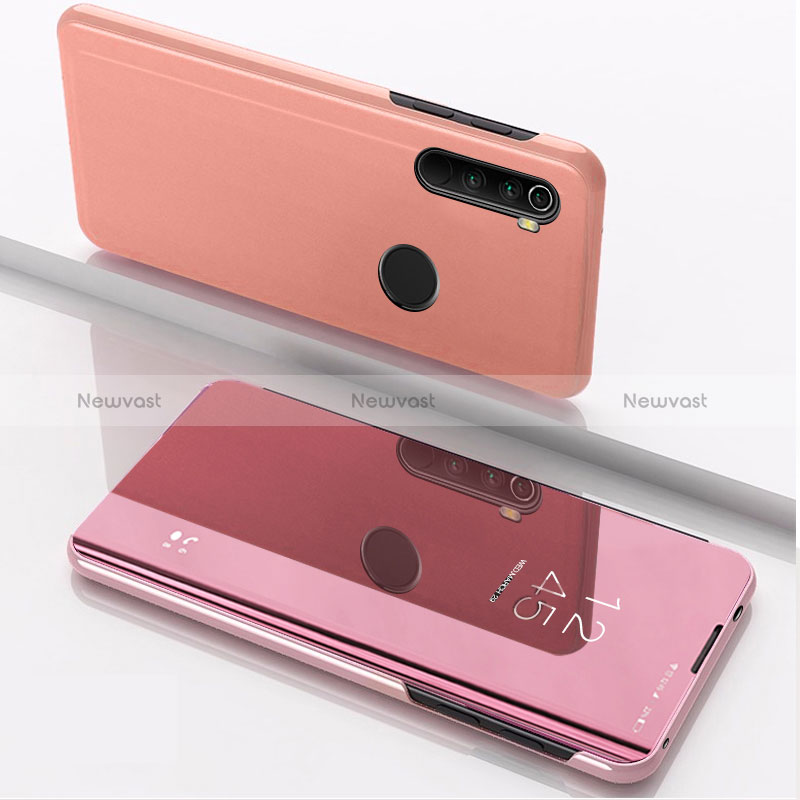 Leather Case Stands Flip Mirror Cover Holder QH1 for Xiaomi Redmi Note 8 (2021)