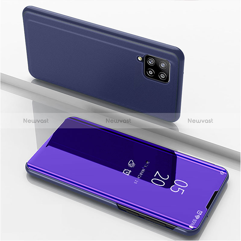 Leather Case Stands Flip Mirror Cover Holder ZL1 for Samsung Galaxy A42 5G Purple