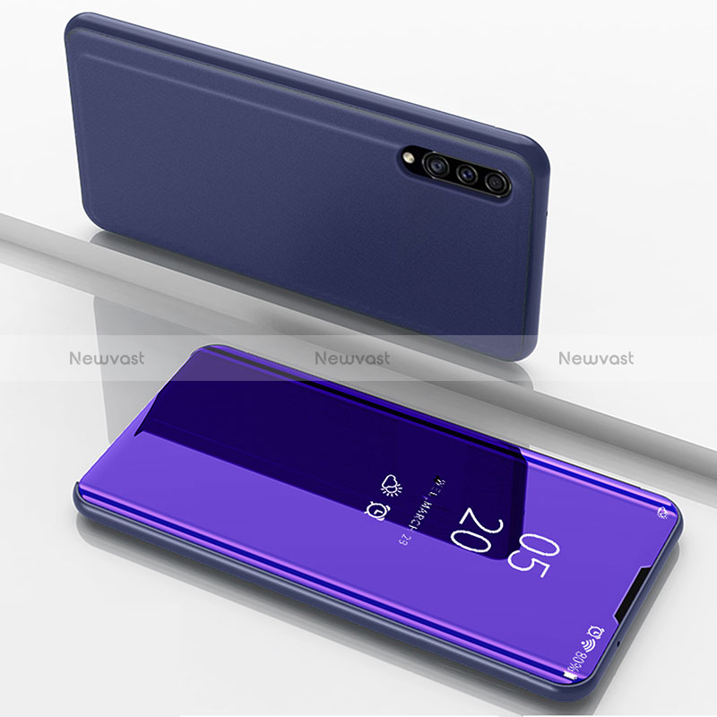 Leather Case Stands Flip Mirror Cover Holder ZL1 for Samsung Galaxy A50 Purple