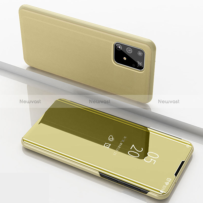 Leather Case Stands Flip Mirror Cover Holder ZL1 for Samsung Galaxy M80S Gold