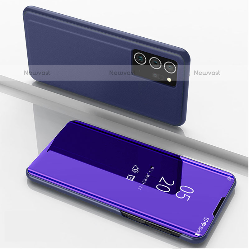 Leather Case Stands Flip Mirror Cover Holder ZL1 for Samsung Galaxy Note 20 Ultra 5G Purple